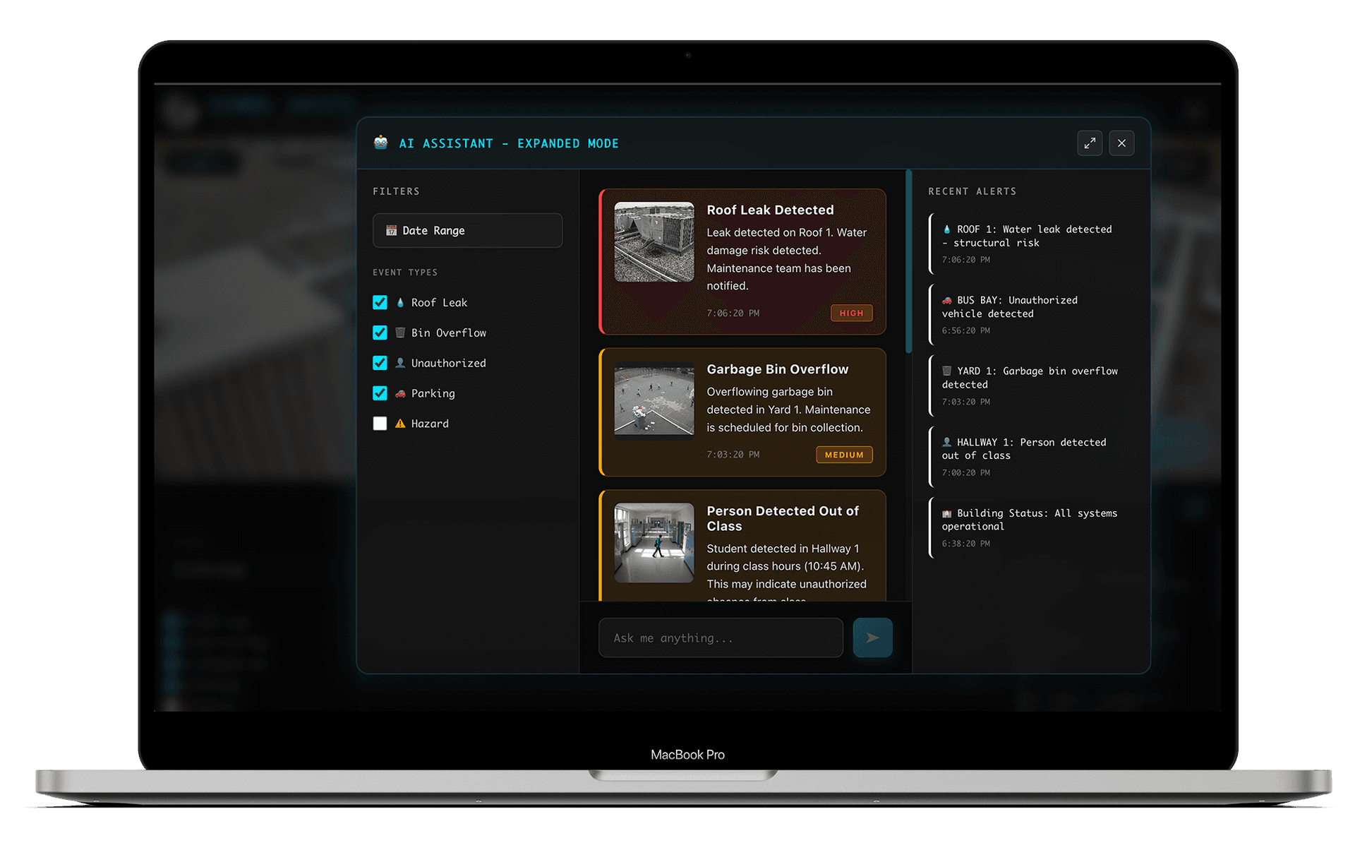 AI Watch - Intelligent CCTV Monitoring Dashboard